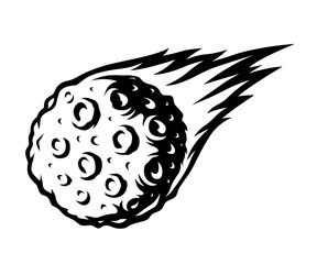 Vector illustration flying asteroid isolated on white background © Harry Kasyanov