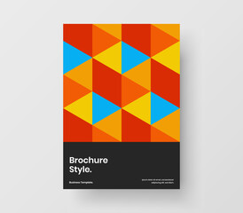 Bright poster A4 vector design layout. Modern geometric hexagons banner concept.