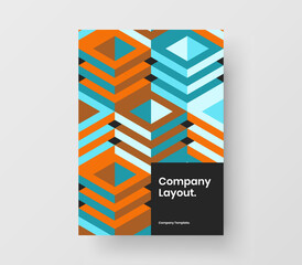 Colorful presentation design vector layout. Clean mosaic pattern book cover template.
