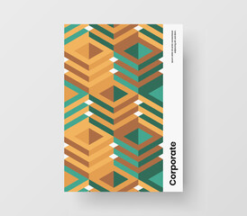 Simple mosaic shapes front page illustration. Premium catalog cover A4 design vector concept.