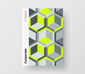Trendy postcard A4 design vector concept. Abstract geometric shapes corporate identity template.