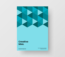 Modern brochure A4 vector design concept. Premium mosaic hexagons poster template.