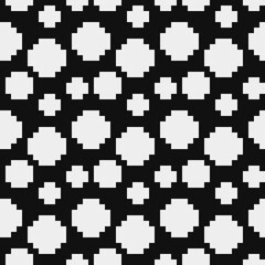 Abstract seamless fashion trend pattern fabric textures, black and white pattern, pixel art vector monochrome illustration. Design for web and mobile app.
