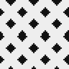 Abstract seamless fashion trend pattern fabric textures, black and white pattern, pixel art vector monochrome illustration. Design for web and mobile app.