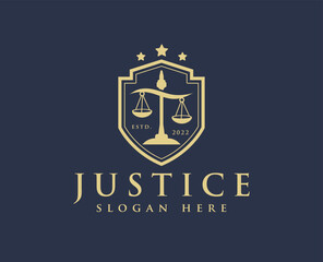 Justice logo, Law logo design vector, law firm