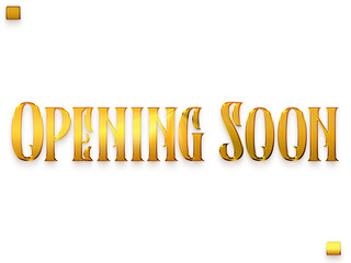 Opening Soon Gold Text Calligraphy Transparent PNG