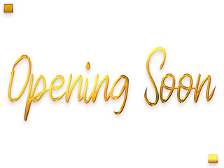 Opening Soon Gold Text Cursive Calligraphy Transparent PNG