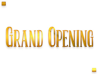 Grand Opening Golden Typography Text PNG Transparent