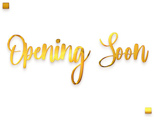 Opening Soon Gold Text Cursive Calligraphy Transparent PNG