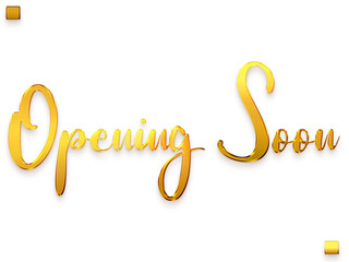 Opening Soon Gold Text Cursive Calligraphy Transparent PNG