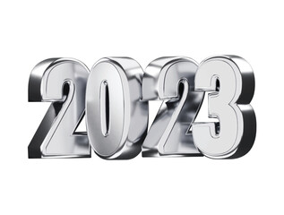 Realistic 3d rendering 2023 new year text effect