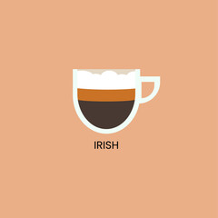 Delicious irish coffee icon. Drink vector illustration design