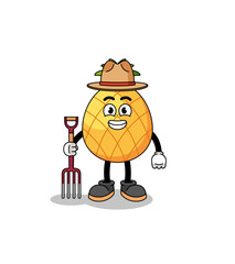 Cartoon mascot of pineapple farmer