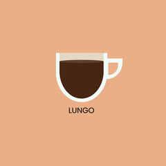 Delicious lungo icon. Drink vector illustration design