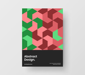 Modern mosaic pattern handbill layout. Abstract flyer A4 vector design illustration.