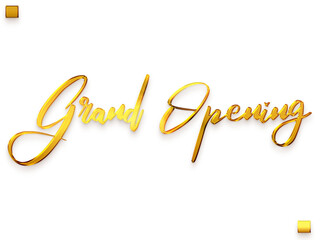 Grand Opening Gold Text Cursive Typography PNG Transparent 