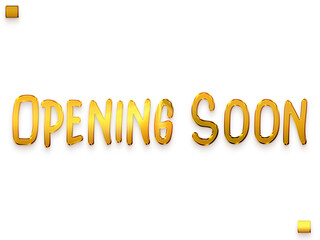 Opening Soon Gold Calligraphy Text Transparent PNG