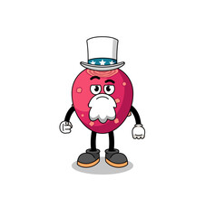 Illustration of prickly pear cartoon with i want you gesture