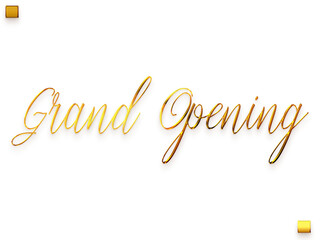 Grand Opening Gold Text Cursive Typography Transparent PNG
