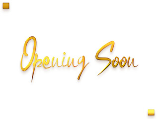 Opening Soon Invitation of Gold Cursive Typography Text Transparent PNG