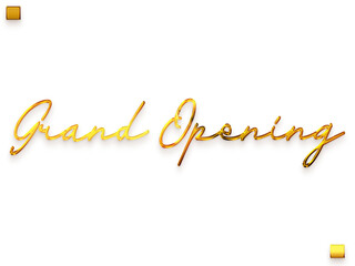 Grand Opening Gold Text Cursive Typography Transparent PNG