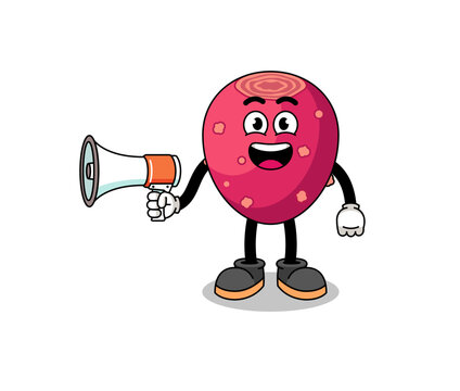 recommend clip art: prickly pear cartoon illustration holding megaphone