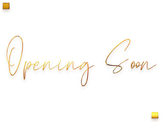 Opening Soon Invitation of Transparent PNG Gold Typography Cursive Text
