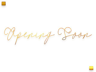 Opening Soon Invitation of Transparent PNG Gold Typography Cursive Text