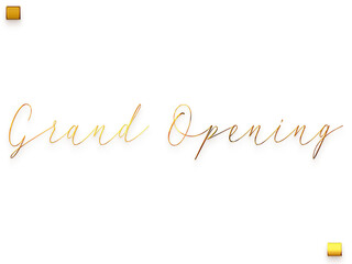 Grand Opening Invitation of Transparent PNG Gold Cursive Calligraphy Text