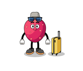 prickly pear mascot doing vacation