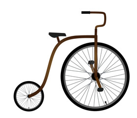 Brown  40's years bicycle. vector