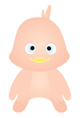 Pink  chicken icon. vector illustration