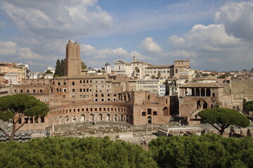 Fototapeta na wymiar Roman Empire ruins in Rome