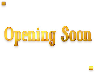Opening Soon Invitation of Transparent PNG Gold Bold Typography Text