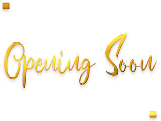 Opening Soon Invitation of Transparent PNG Gold Typography Text