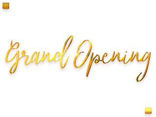 Naklejka premium Grand Opening Invitation of Transparent PNG Gold Calligraphy Cursive Text
