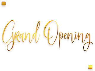 Grand Opening Invitation of Transparent PNG Gold Calligraphy Cursive Text