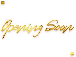 Opening Soon Invitation of Transparent PNG Gold Cursive Typography Text