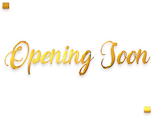 Opening Soon Invitation of Transparent PNG Gold Cursive Typography Text