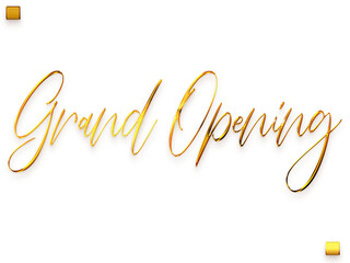 Grand Opening Invitation of Transparent PNG Gold Calligraphy Text