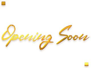 Opening Soon Invitation of Transparent PNG Gold Cursive Typography Text