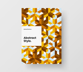 Clean journal cover A4 design vector illustration. Isolated mosaic pattern presentation concept.