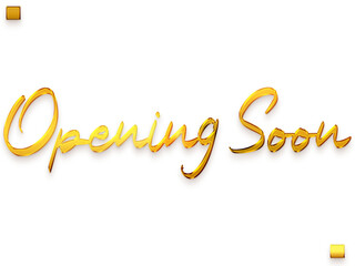Opening Soon Invitation of Transparent PNG Gold Typography Text