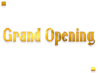 Grand Opening Invitation of Transparent PNG Gold Bold Calligraphy  Text