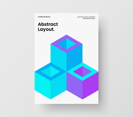 Fototapeta premium Simple corporate brochure vector design concept. Creative geometric tiles magazine cover illustration.