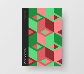 Trendy book cover vector design template. Creative geometric pattern banner layout.