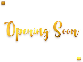 Fototapeta premium Opening Soon Invitation of Transparent PNG Gold Typography Text