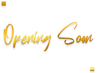 Opening Soon Invitation of Transparent PNG Gold Typography Cursive Text