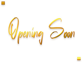 Opening Soon Invitation of Transparent PNG Gold Cursive Typography Text