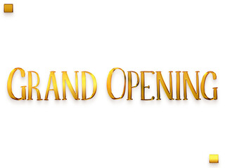 Grand Opening Invitation of Transparent PNG Gold Bold Calligraphy  Text